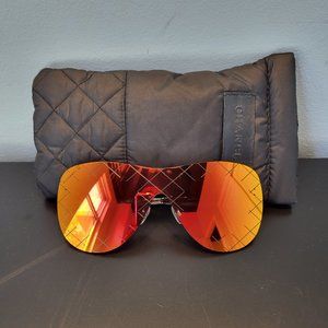 Chanel "Matelasse" mirror quilted rimless shield sunglasses
